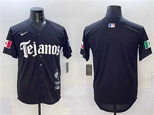 Men%27s Texas Rangers Blank Black Mexico 2025 Vapor Premier Limited Stitched Jersey->texas rangers->MLB Jersey